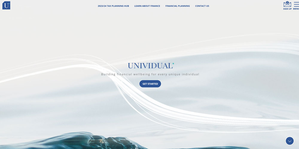 Unividual's website home page