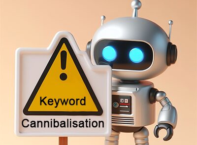 A friendly robot warning of the perils of keyword cannibalisation